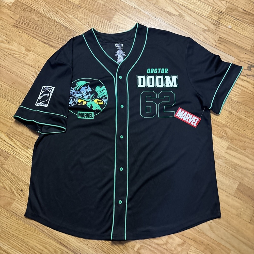 MARVELS DR.DOOM BASEBALL JERSEY NEW With Tags ADULT SIZE 2XL XXL Universal